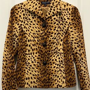 Jones New York Women's Leopard Print Jacket Size 12